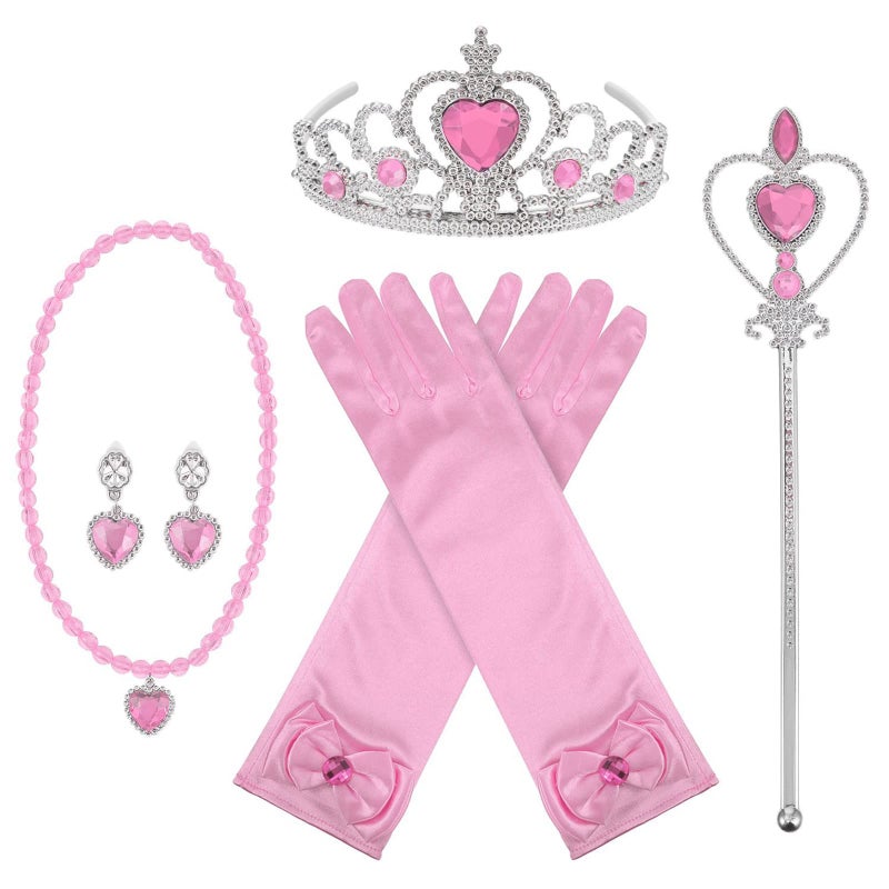 Orgrimmar Princess Dress Up Accessories Gloves Tiara Crown Wand Necklaces Presents for Kids Girls - Image 1